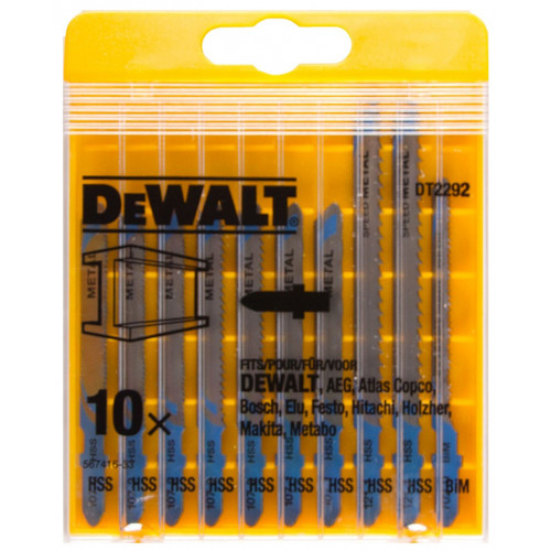 DeWALT DT2292-QZ Lame de scie sauteuse pour métal HSSÂ® 10 pieces